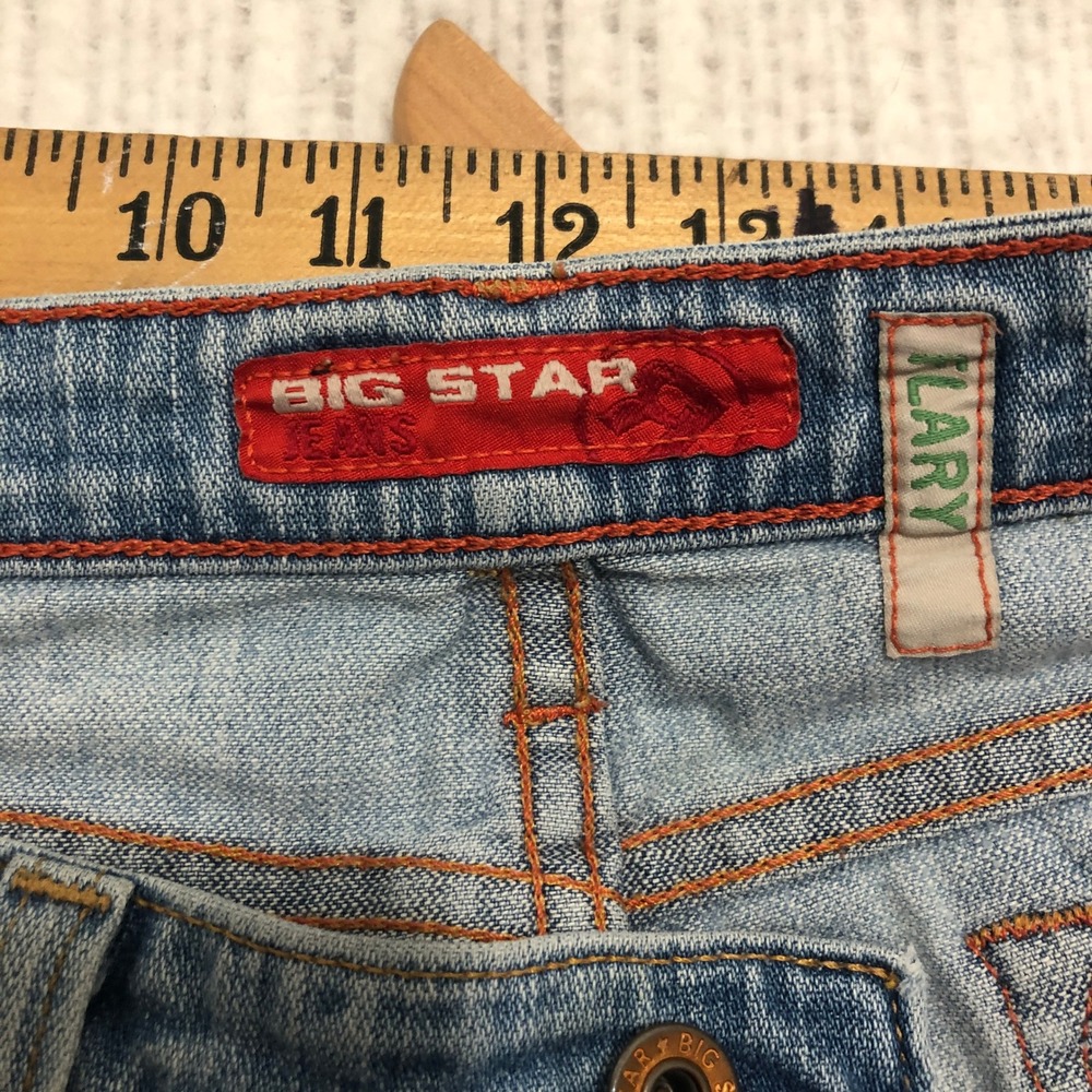 Big Star Klary Flare Jeans Womens 31S Light Wash Low Rise Wide Leg Made in USA - Picture 10 of 10